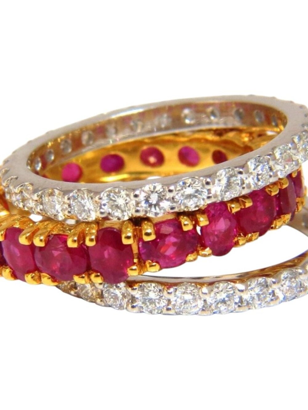 Stackable Ruby Diamonds eternity Ring 14kt Natural Stacking 7.42ct 10554*